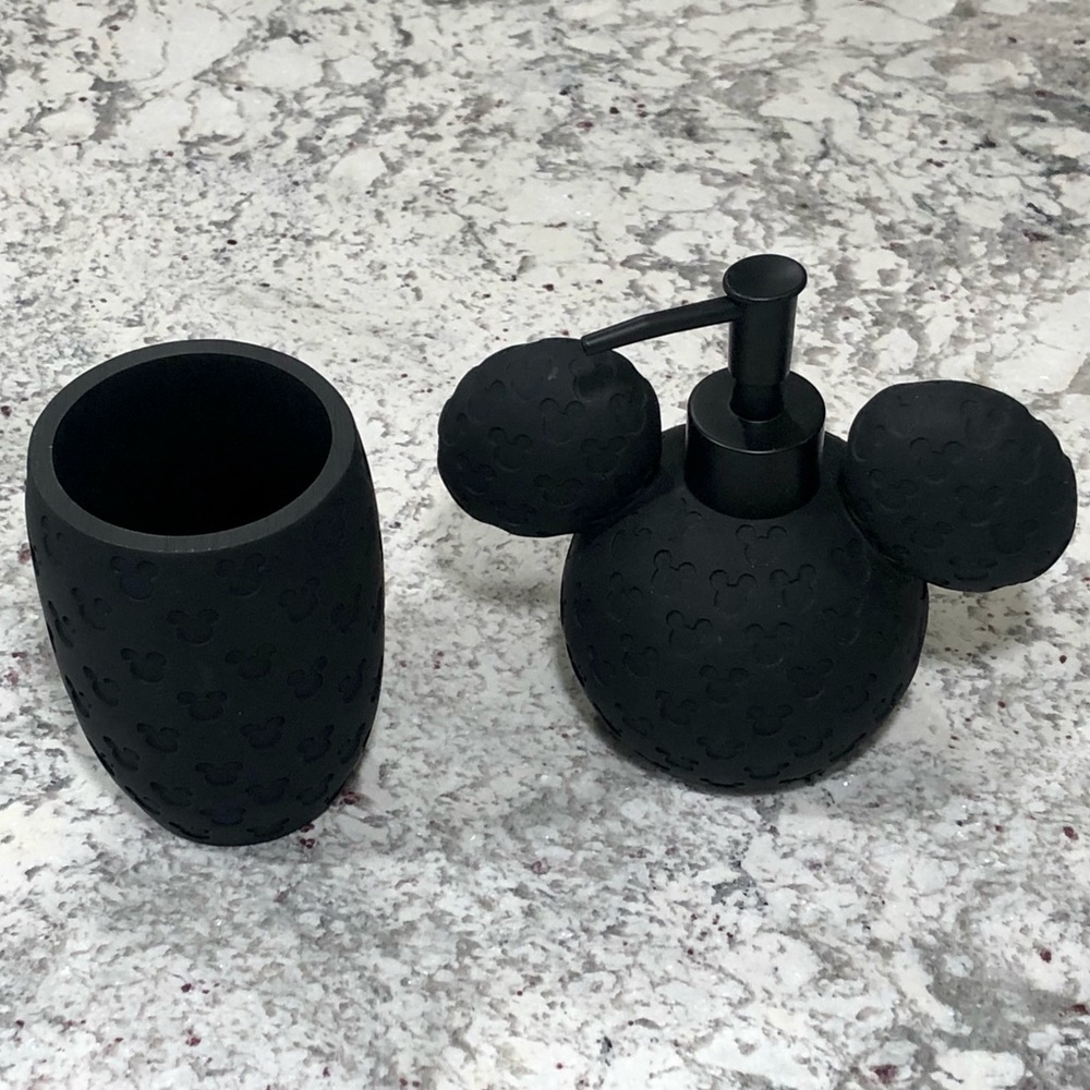 Disney Mickey Mouse Soap Dispenser + Toothbrush Holder Set (2)